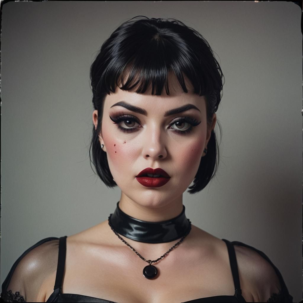 Gothic Mistress Portrait with Dramatic Makeup