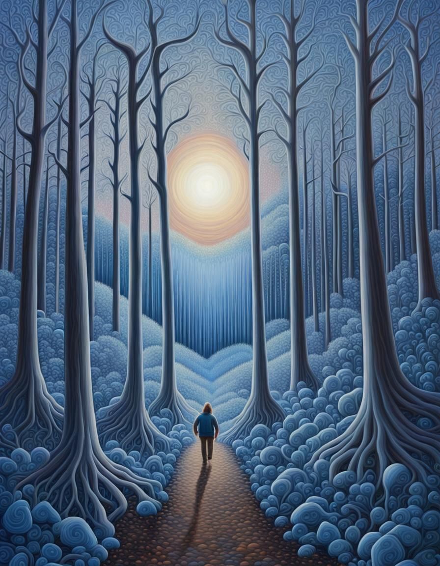 Arctic Forest Walker: Visionary Digital Painting