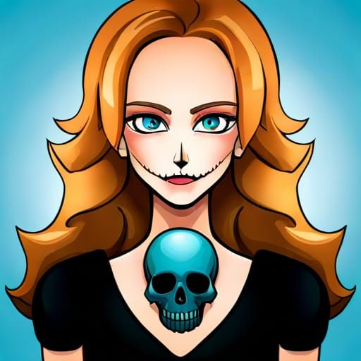 Woman with Skull Dress Crying