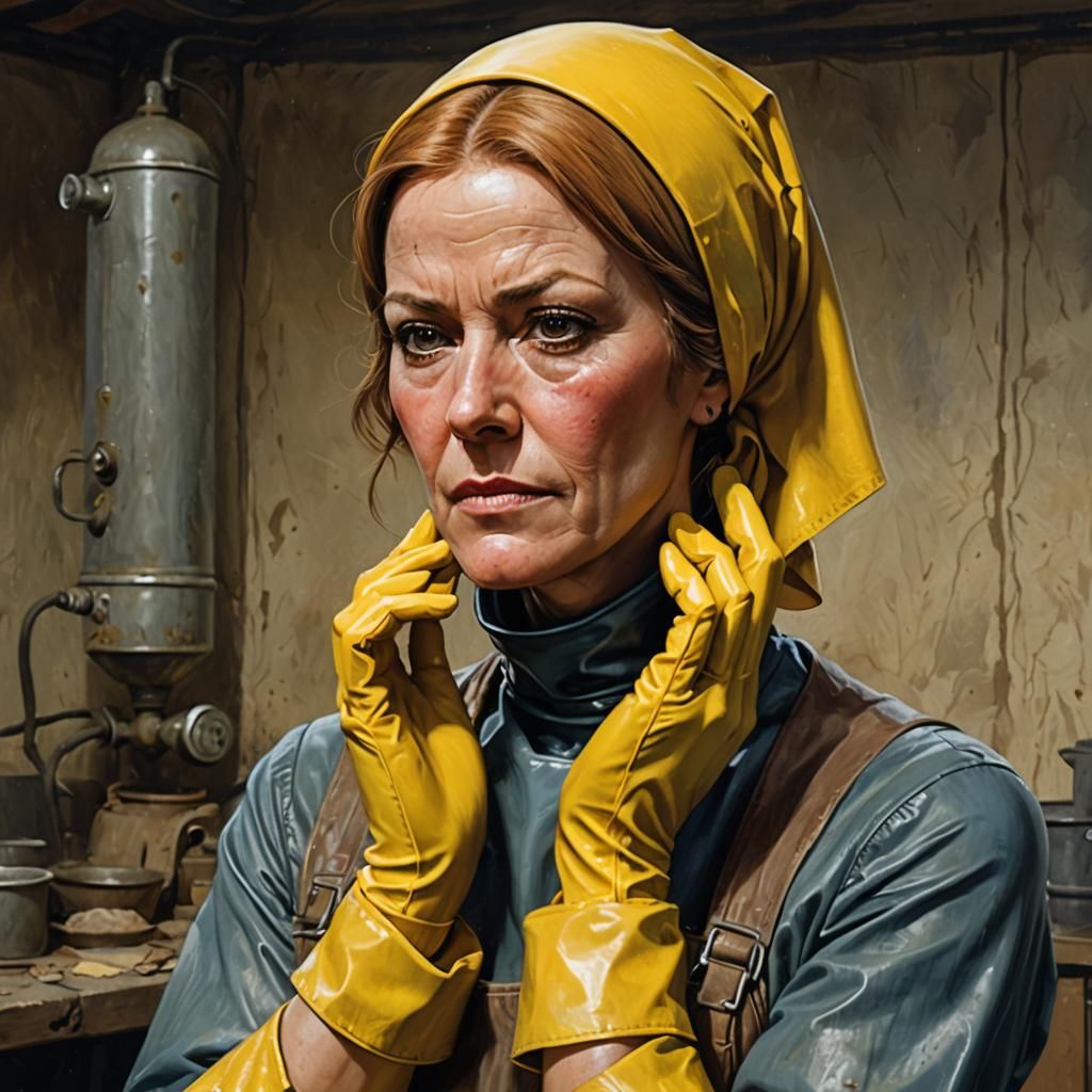 Tired Charwoman: Detailed Portrait in Artgerm Style