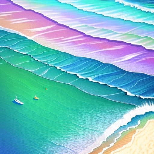 Relaxing Beach Scene in Pixel Art Style