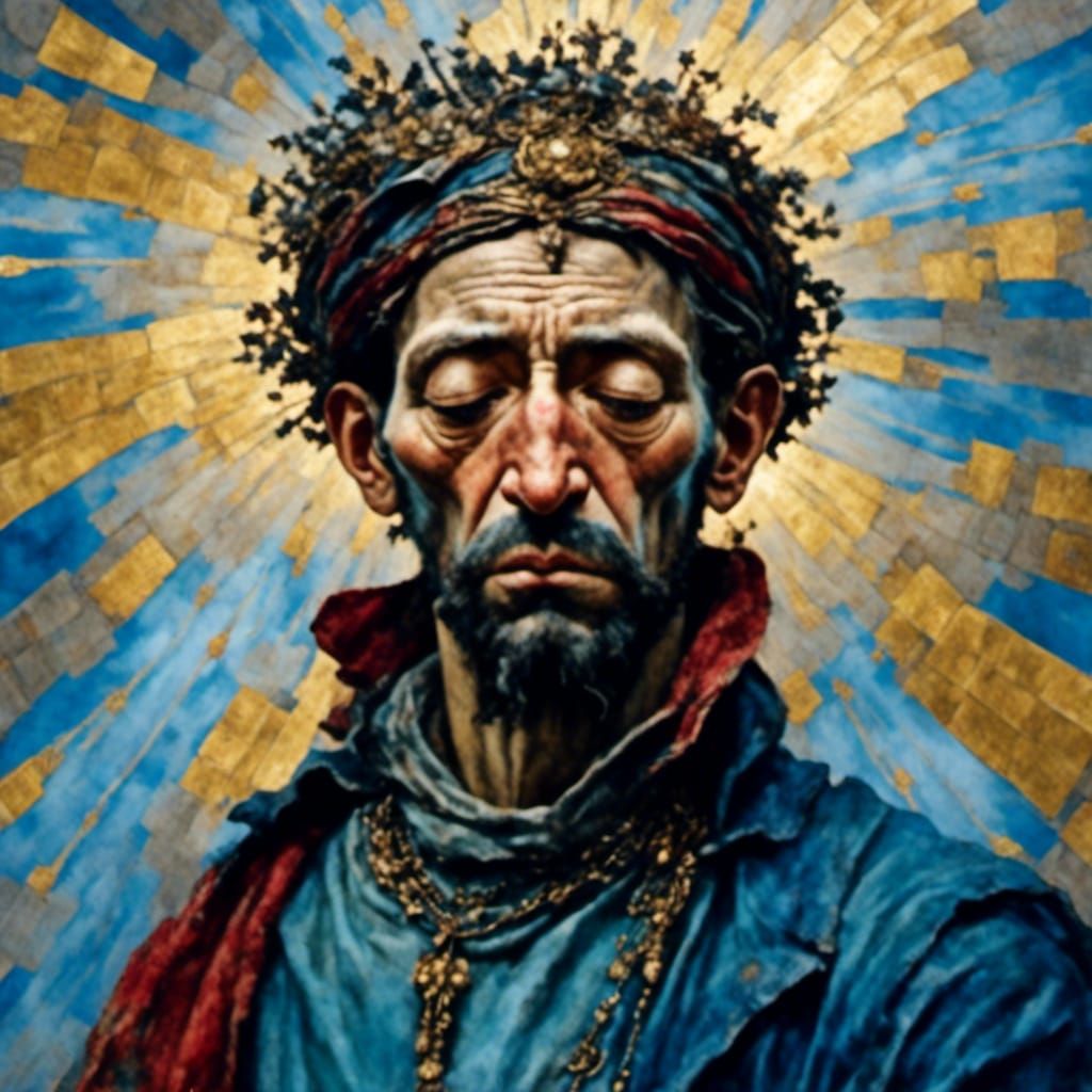 Homeless Man in Expressionist Style