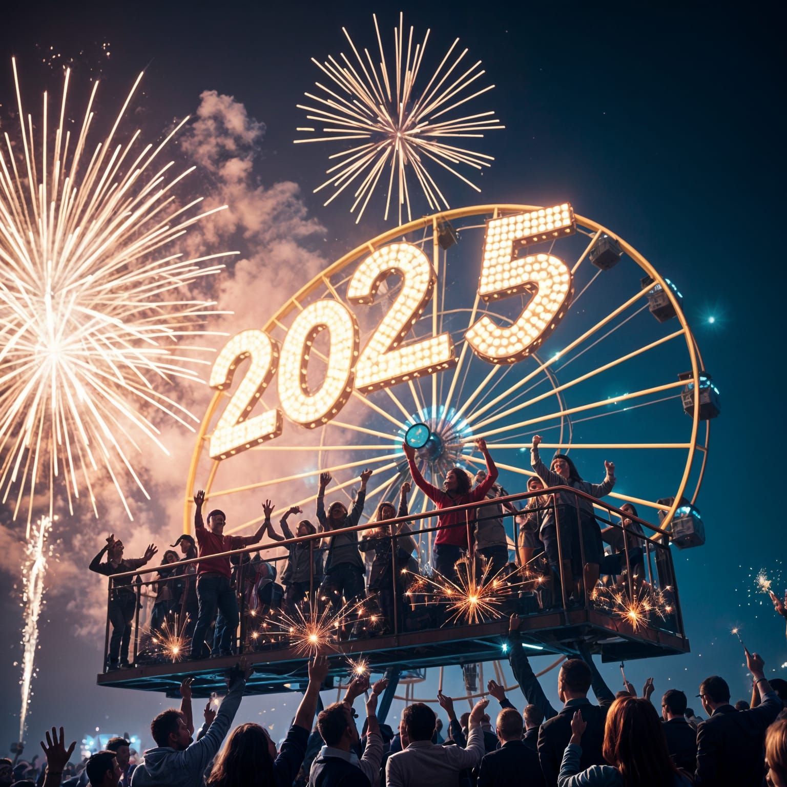 New Year's Eve Celebration in Vibrant Colors