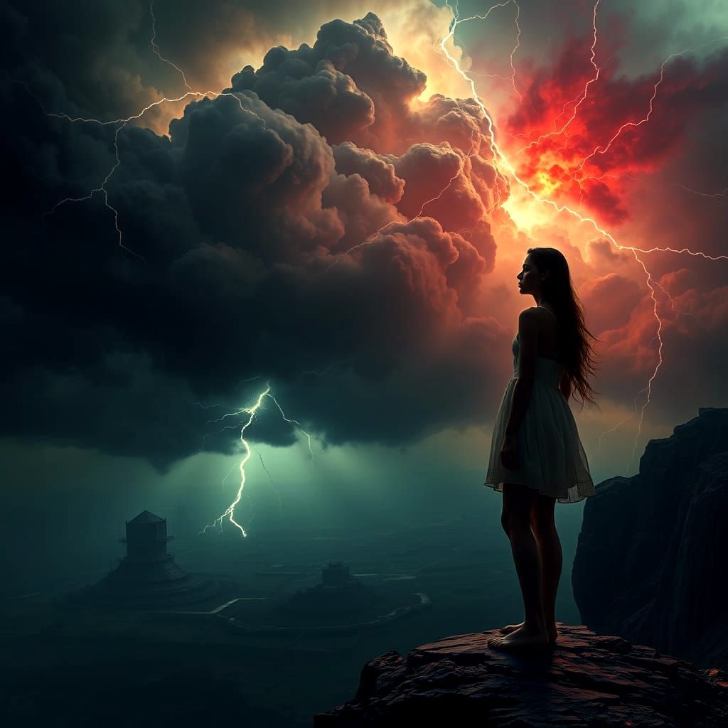 Ominous Landscape of Calamity in Dramatic Style