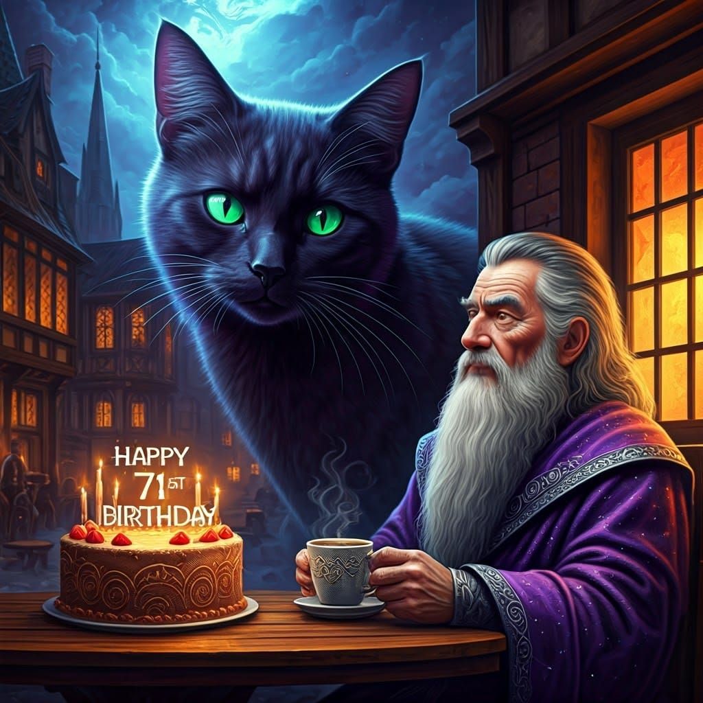 Mystical Cat Supplants Sun on Wizard's 71st Birthday