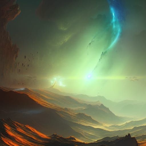 Detailed Nebula Matte Painting in Deep Color