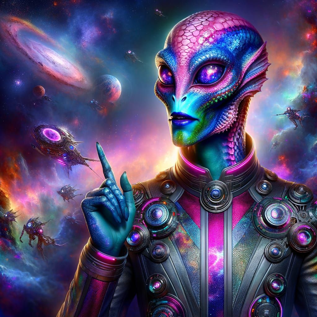 Androgynous Alien Vigilante in Steampunk Style