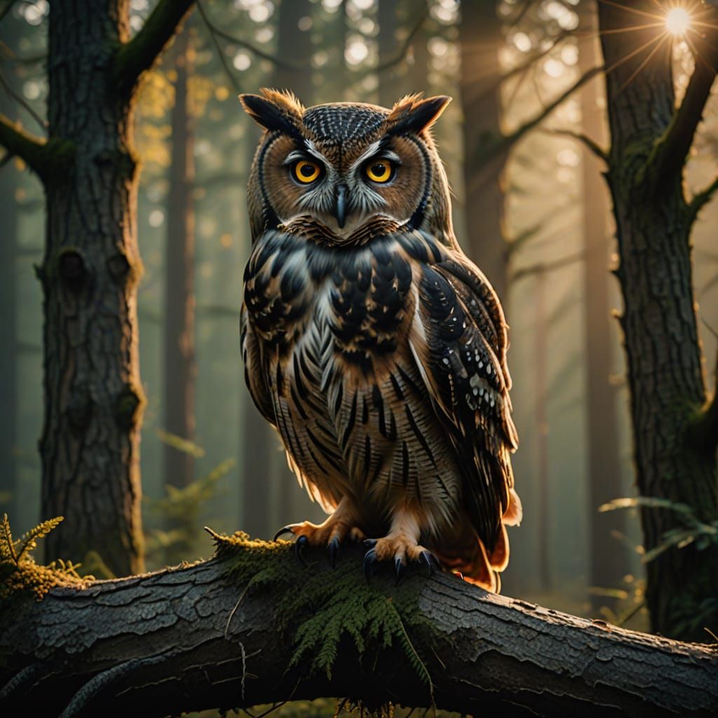 Majestic Owl Portrait in Natural Wildlife Photography