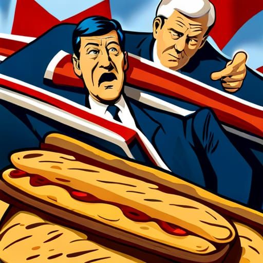 Horrific Political Sandwich with Human Limbs