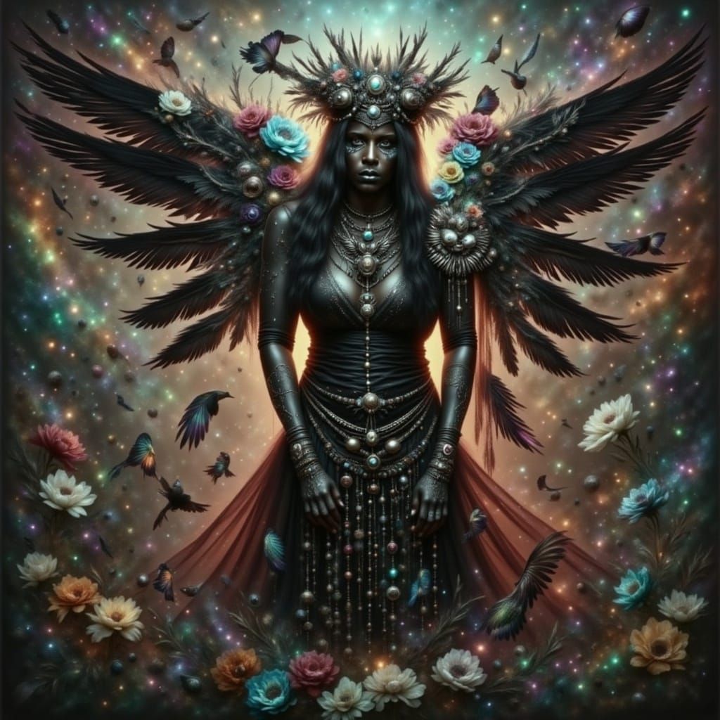 Ethereal Goth Rocker Embracing Dark Mystery