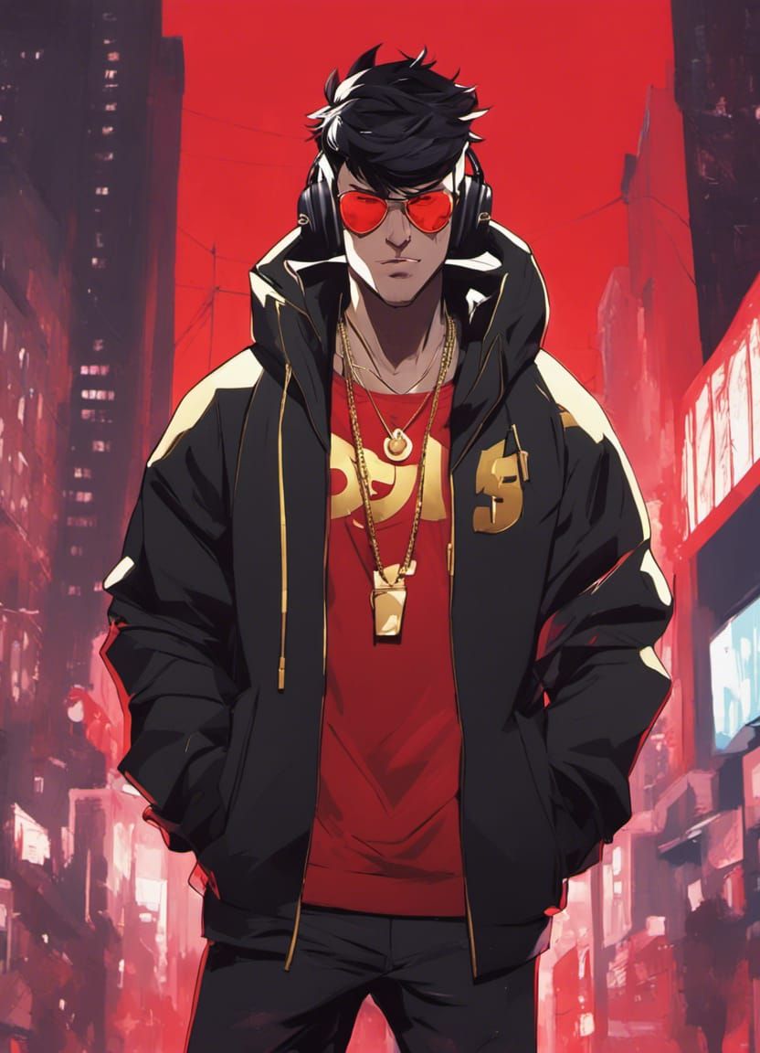 Hip-Hop Robin Portrait in Urban Gotham Style