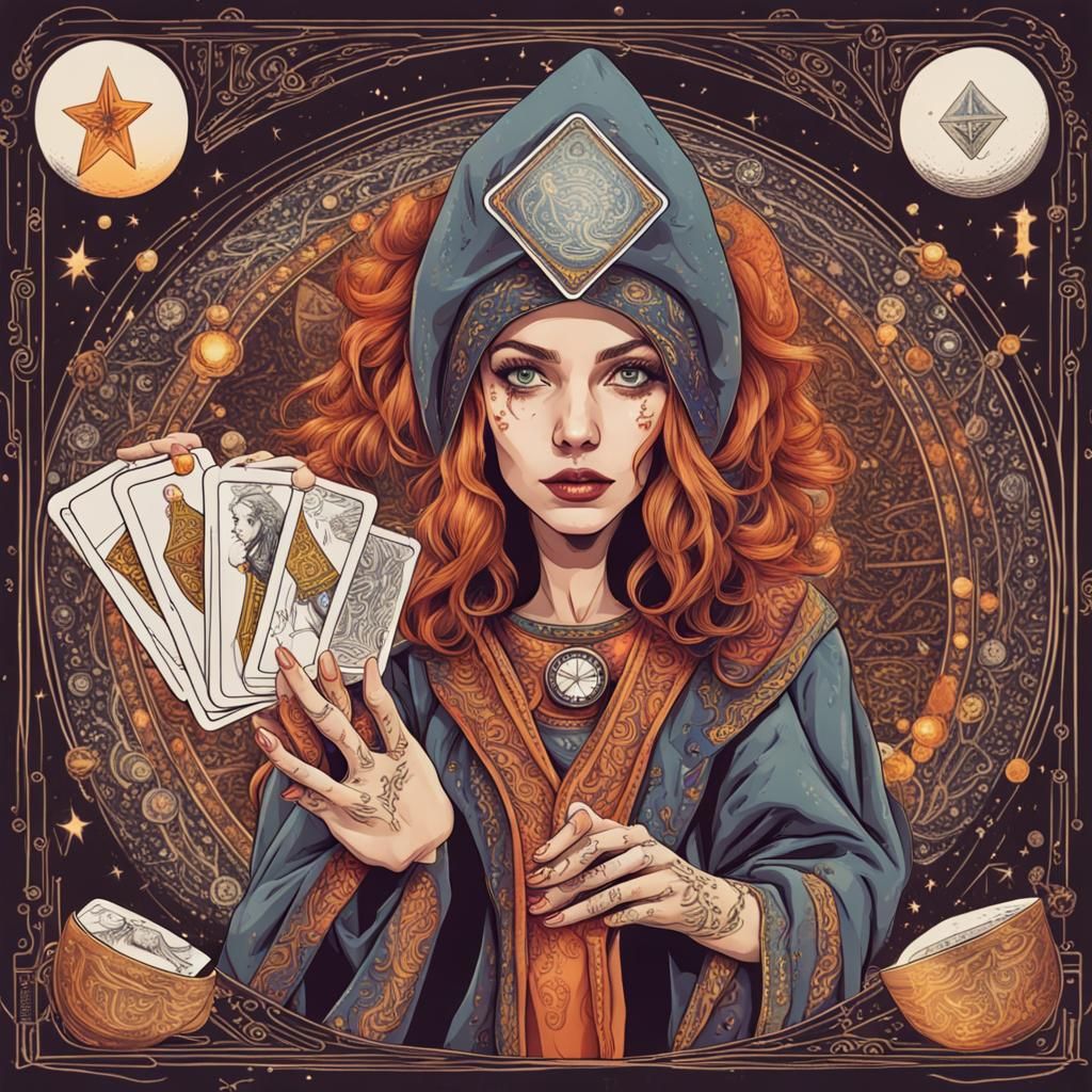 Detailed Fortune Teller Reading Tarot Cards