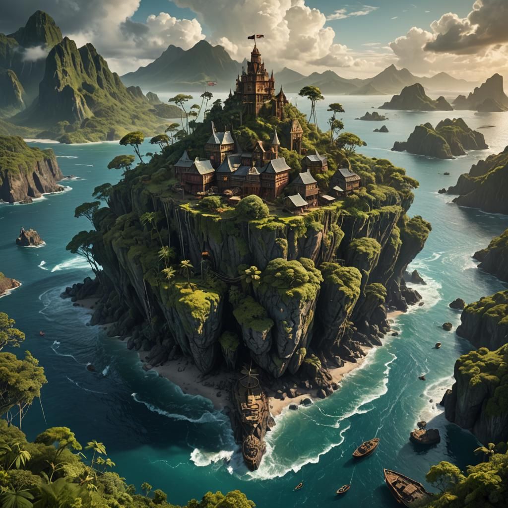 Epic Island Digital Matte Painting