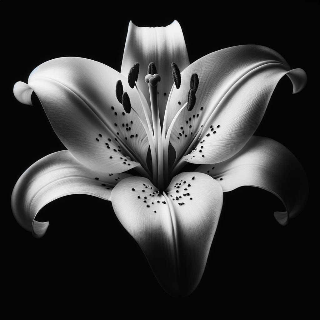Monochromatic Lily Macro: Fine Art Photography