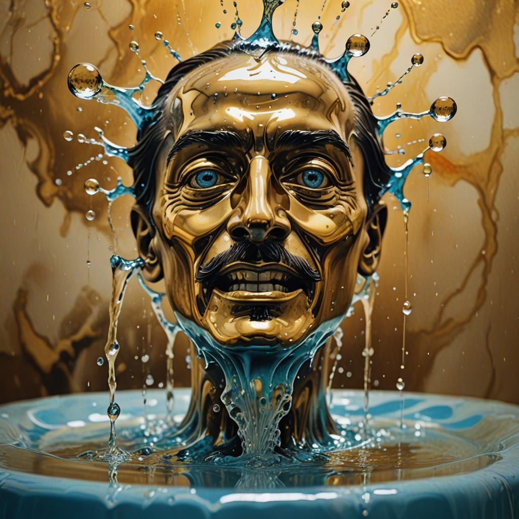 Dreamlike Water Splash in Iridescent Watercolor Style