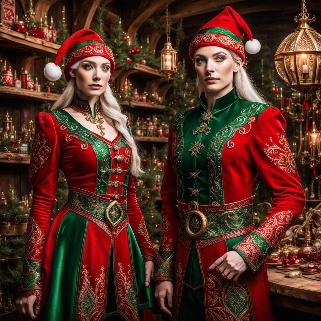 Santa's Elves in North Pole Workshop