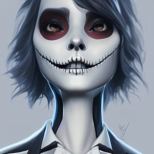 Jack Skellington Portrait in Hyperdetailed Style
