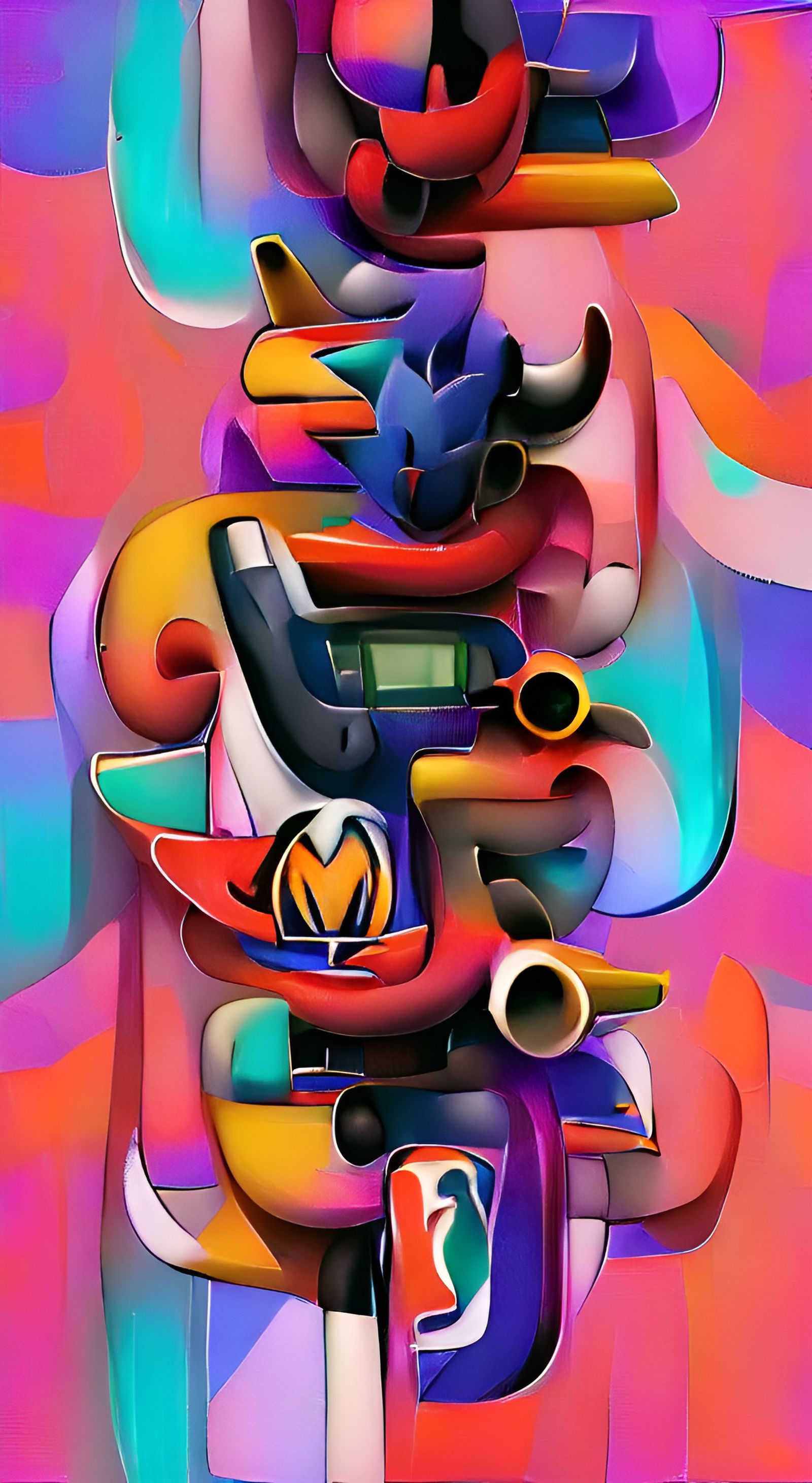 Abstract Forms in Bold Colorful Style