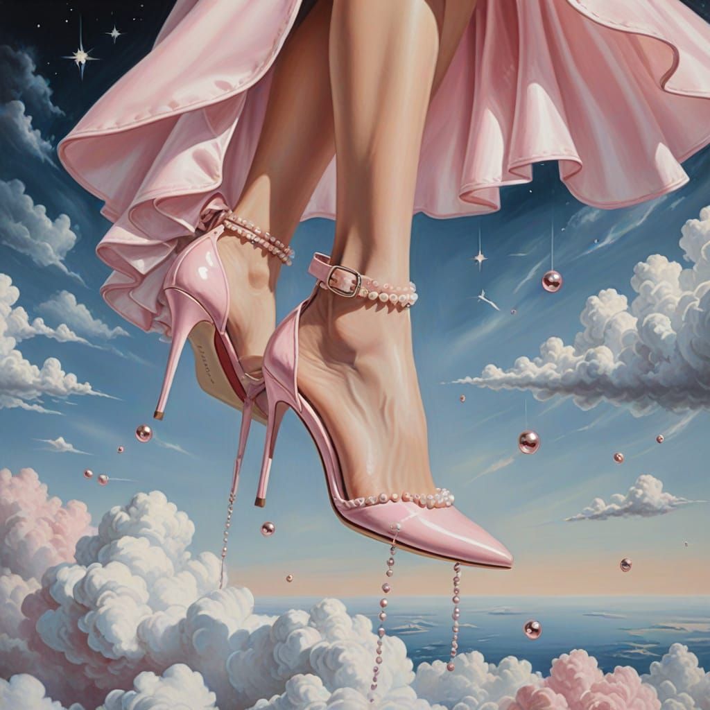 Surreal Pink Stiletto Heel on Cloud