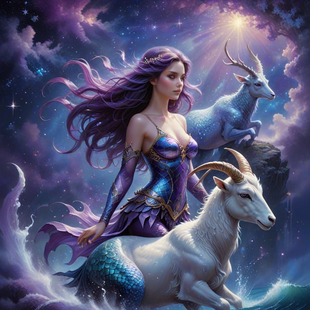Mystical Mermaid in Cosmic Realm