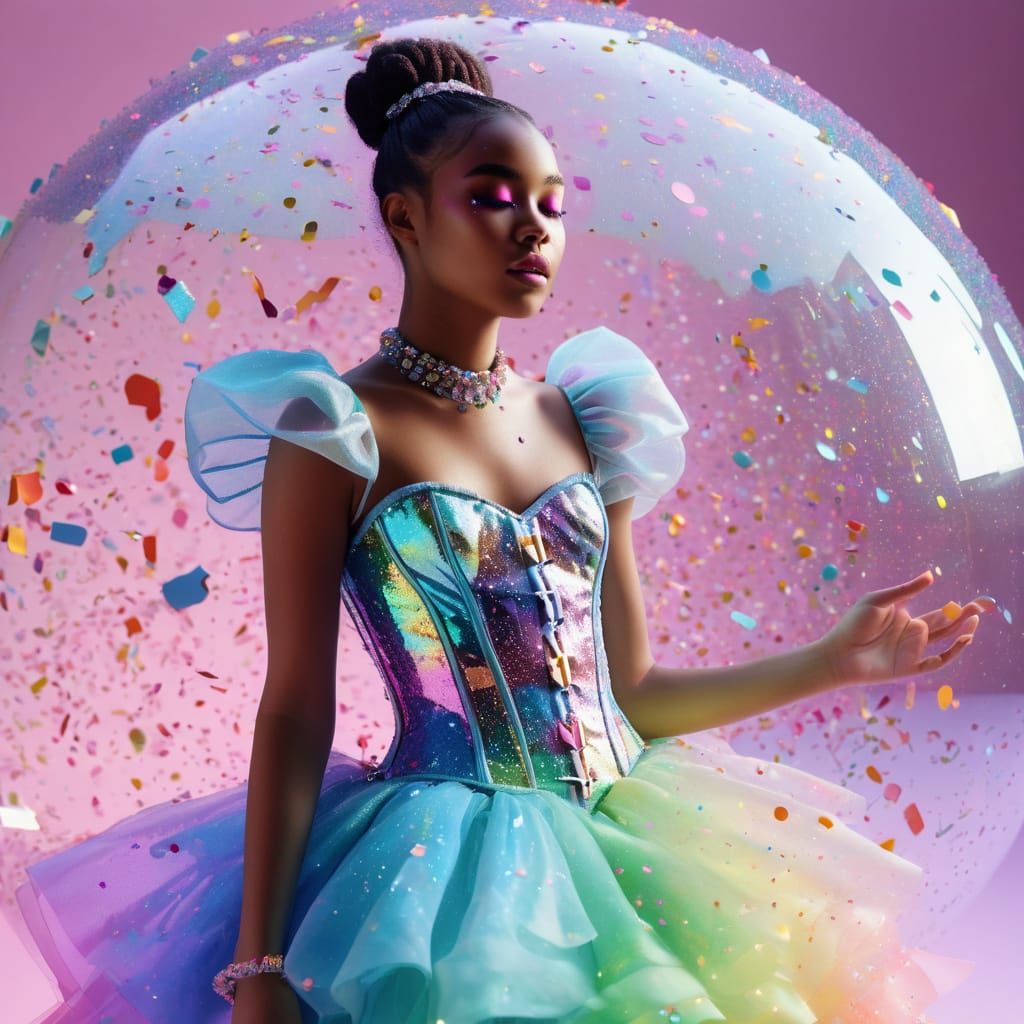 Y2K Party Queen Throws Cake in Sprinkle Dome