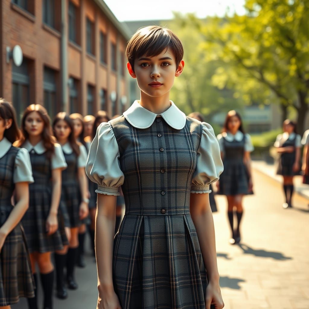 Cinematic Portrait of a Young Crossdresser in a Futuristic S...