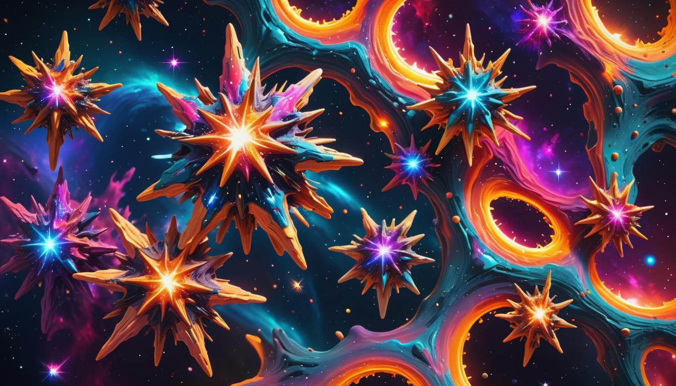 Vibrant Sci-Fi Star Cluster Concept Art