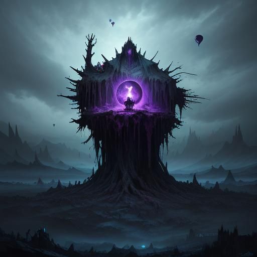 Floating Zombie in Whimsical Dark Fantasy Art