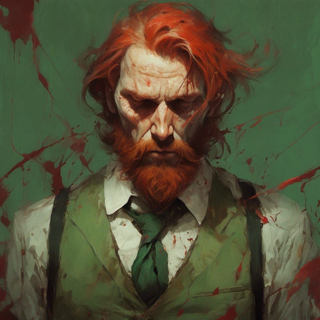 Macabre Portrait of a Haunted Reverend