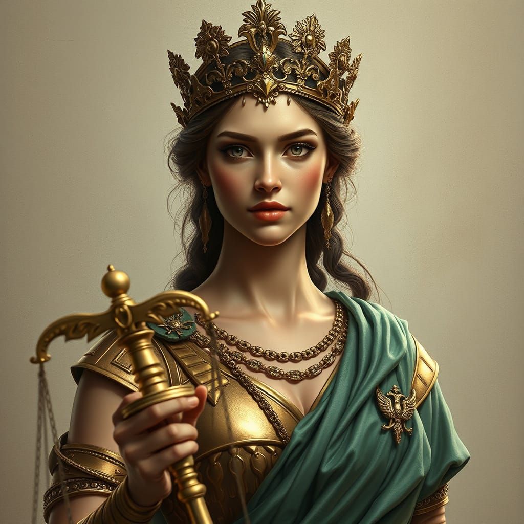 Heroine Avatar of Justice in AI-Couture Style