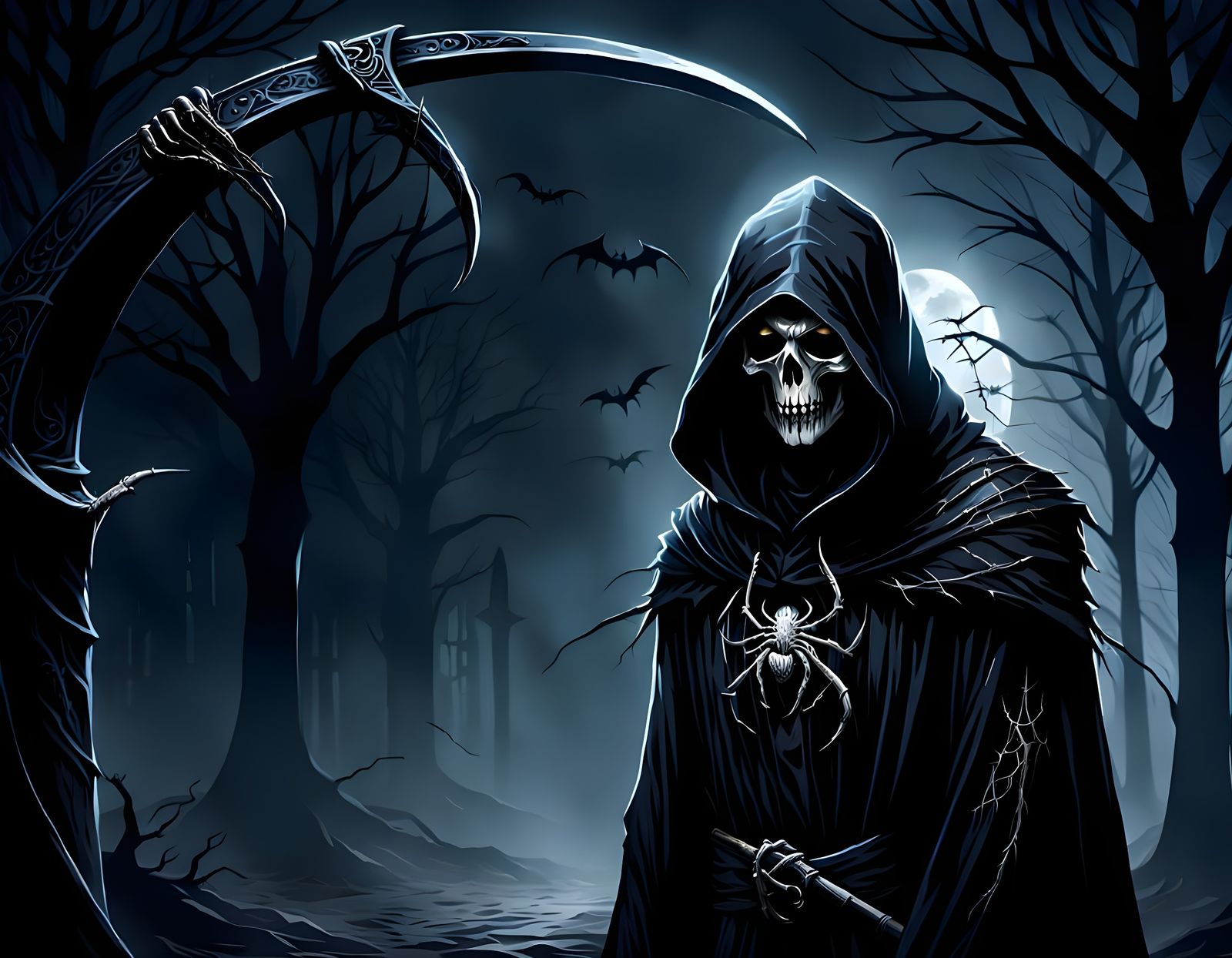 Grim reaper in the dark
