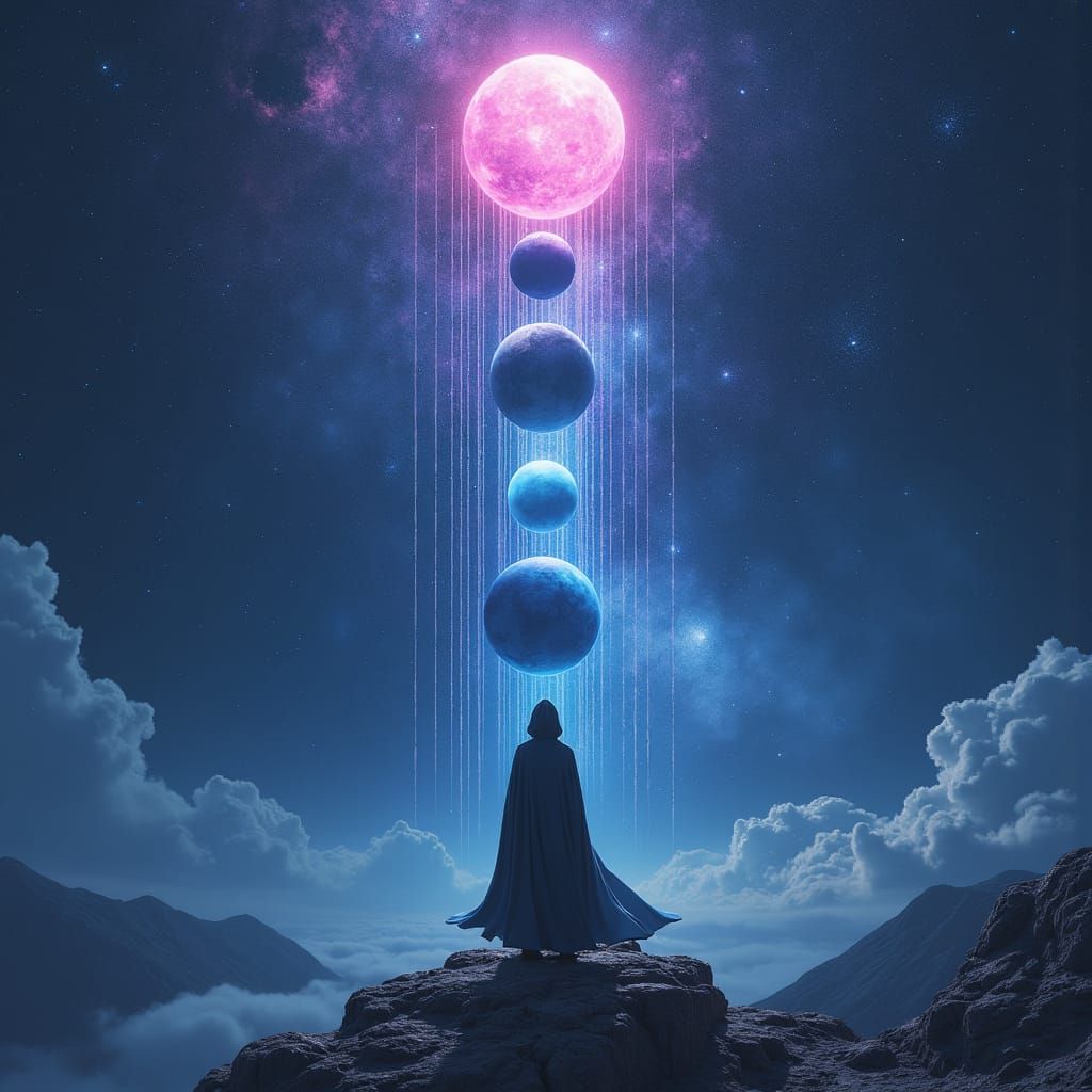 Celestial Alignment: Planets in Starry Expanse