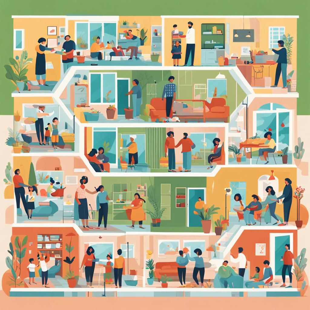 Equal Parenting: 3D Rendered Scenes of Shared Responsibiliti...