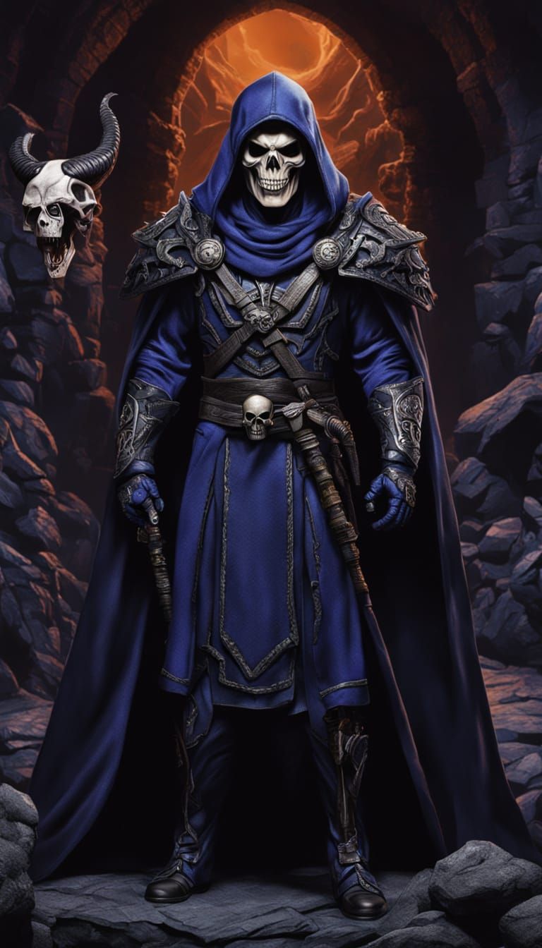 Skeletor Portrait with Skull Face and Battle Armor