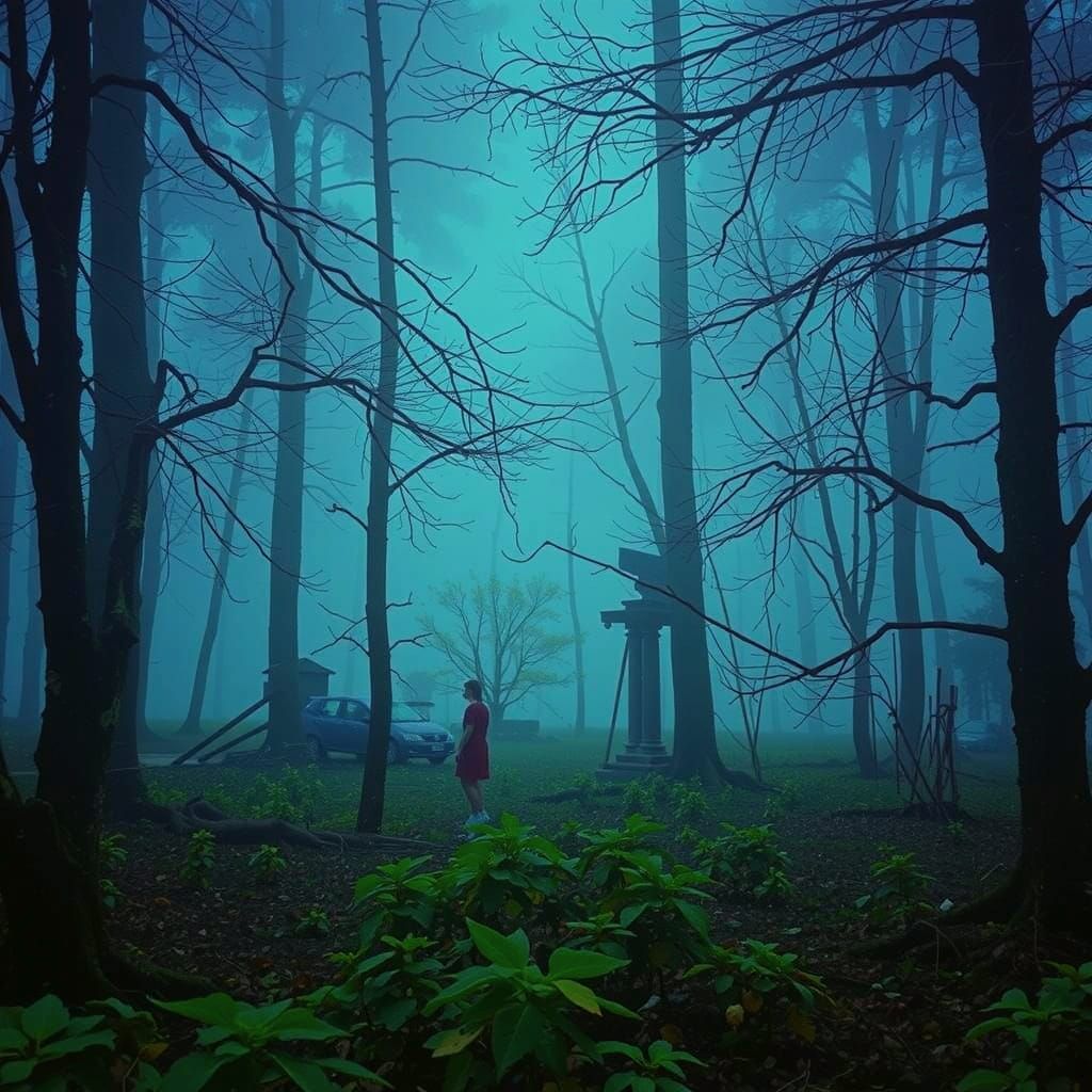 Vibrant Red Abstract Forms in Swirling Motion