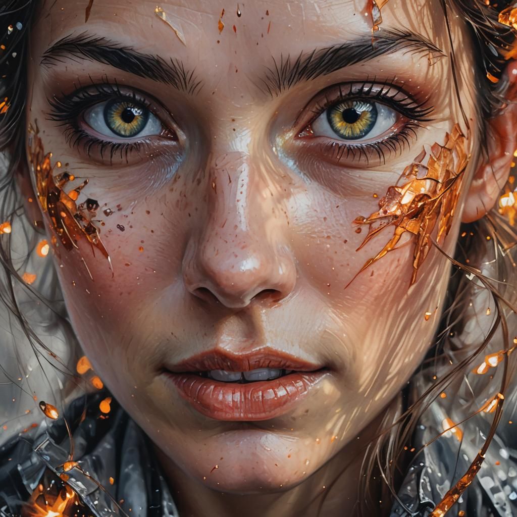 Shimmering Ember Eyes Radiate Warmth and Intensity