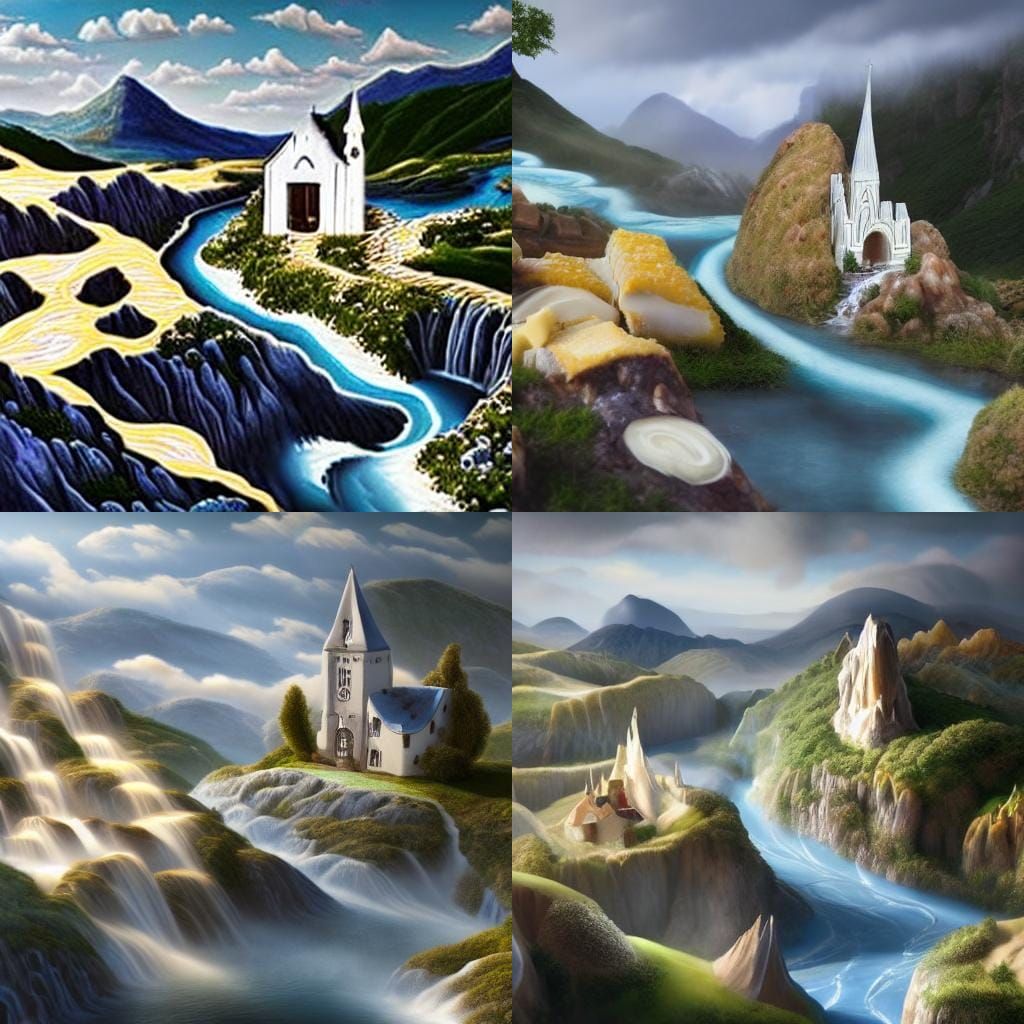 Surreal Bread and Cheese Foodscape in Photorealistic Detail