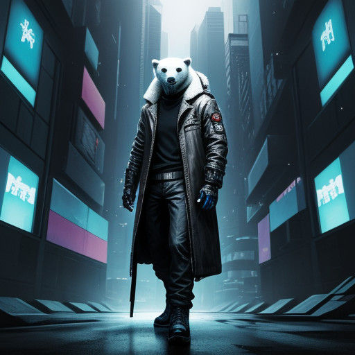 Cyberpunk - polar bear