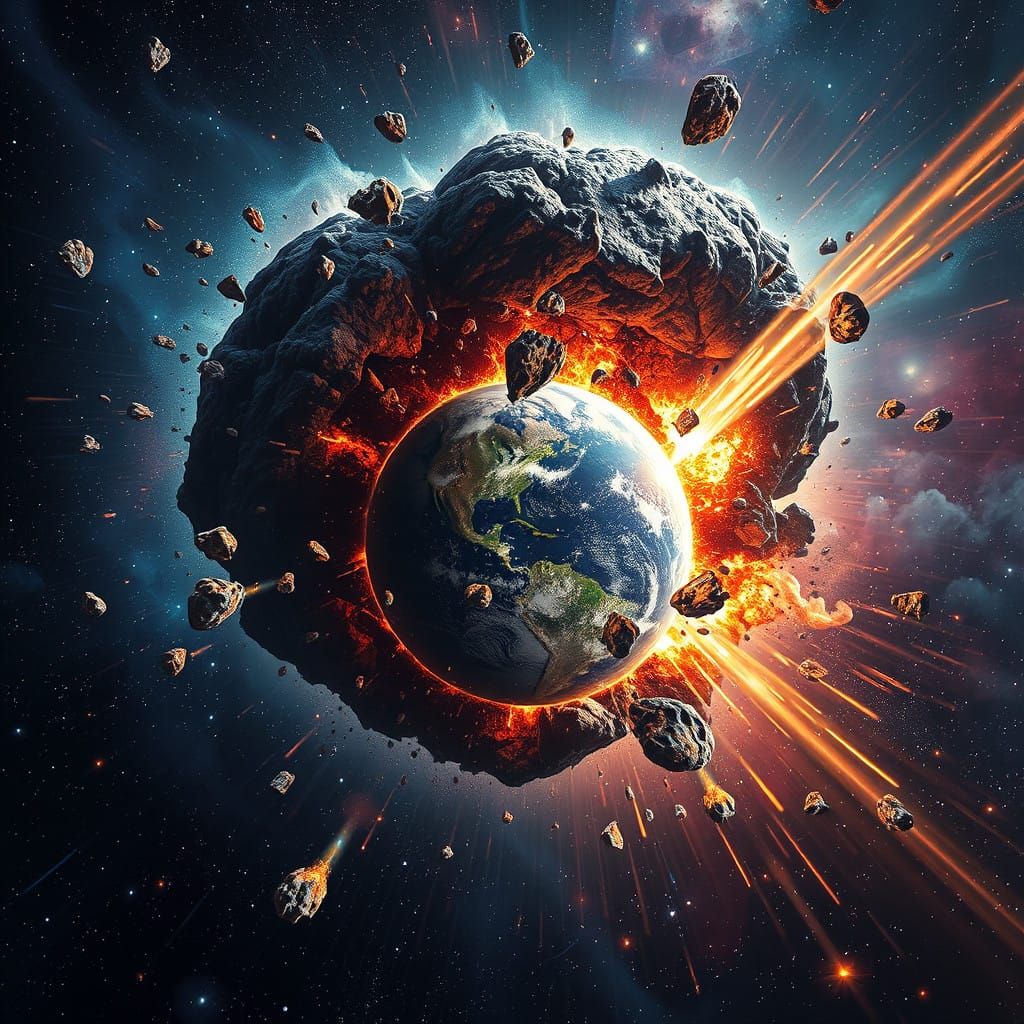 Galactic Cataclysm: Earth's Destruction in Cosmic Illustrati...