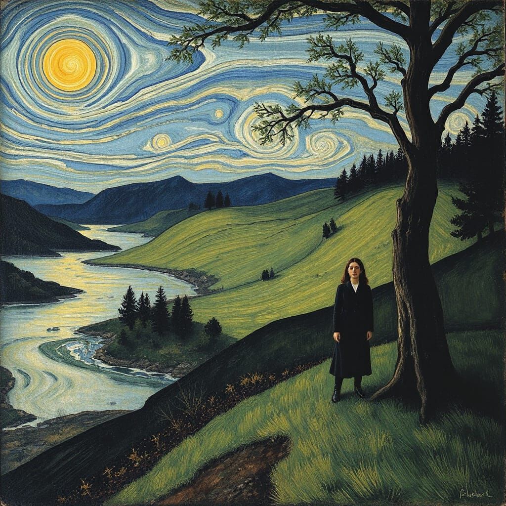 Surreal Landscape of Melancholy in Dark Expressionist Style