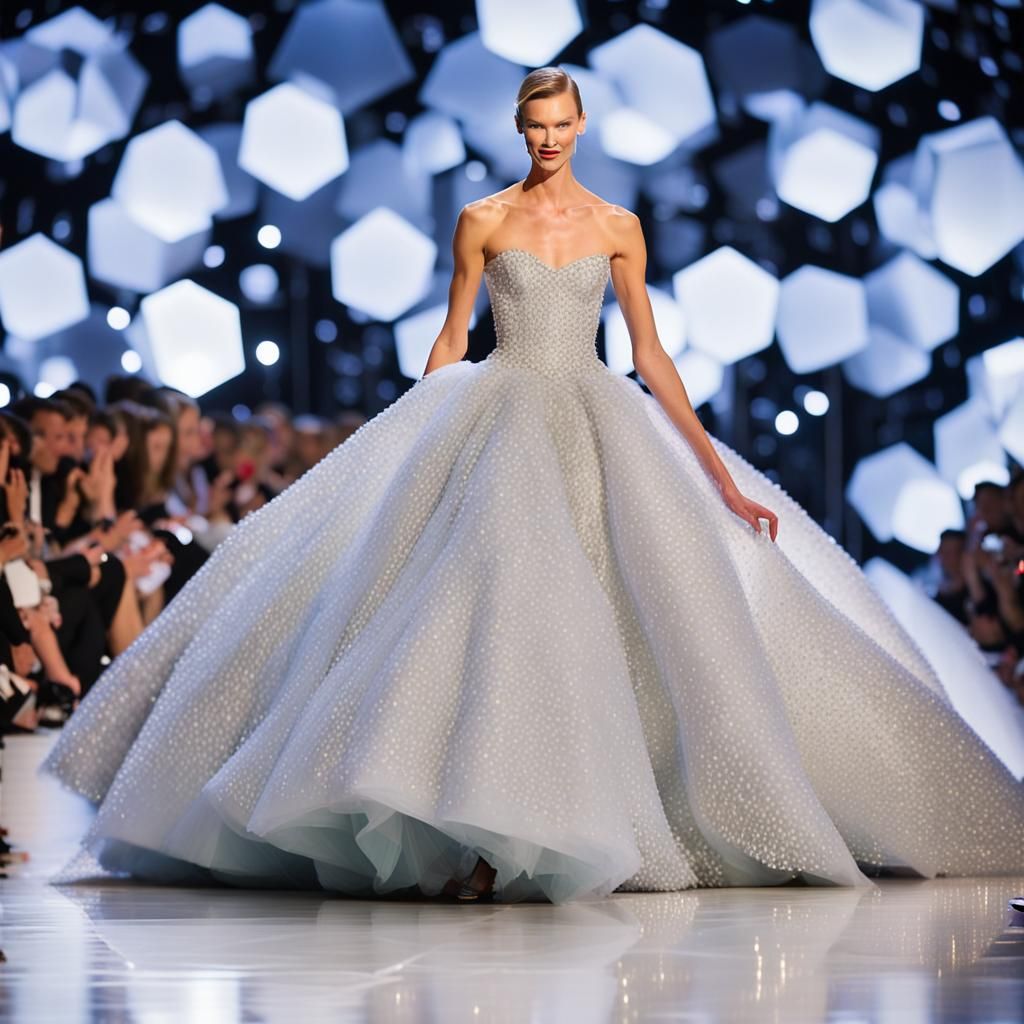 Model in Gown Inspired by Deconstructivism