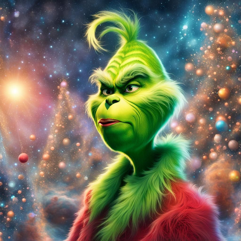 Grinch Movie Trailer: Holographic Astral Illustration