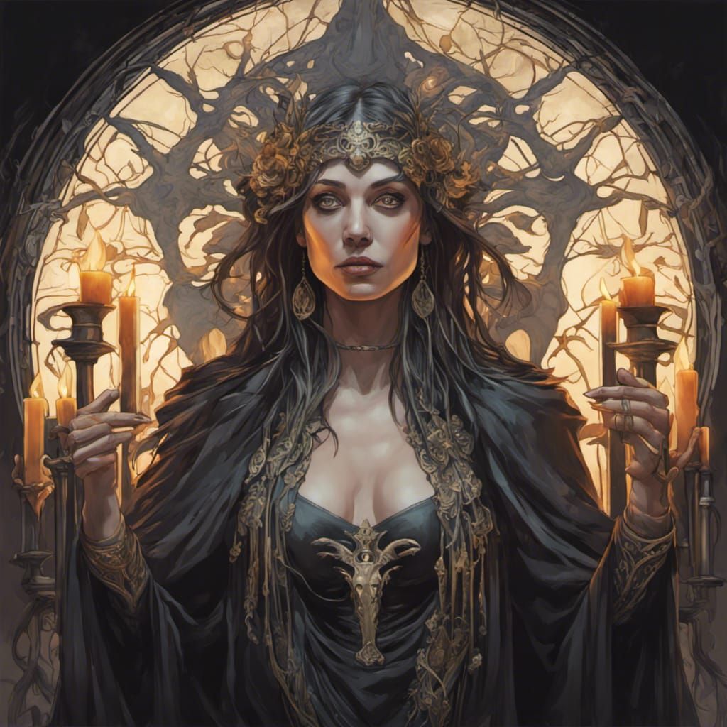 Underworld Goddess in Art Nouveau Style