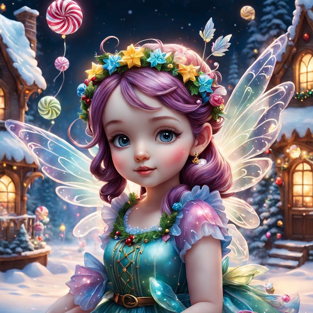 Surreal Christmas Fairies Dance in Whimsical Wonderland
