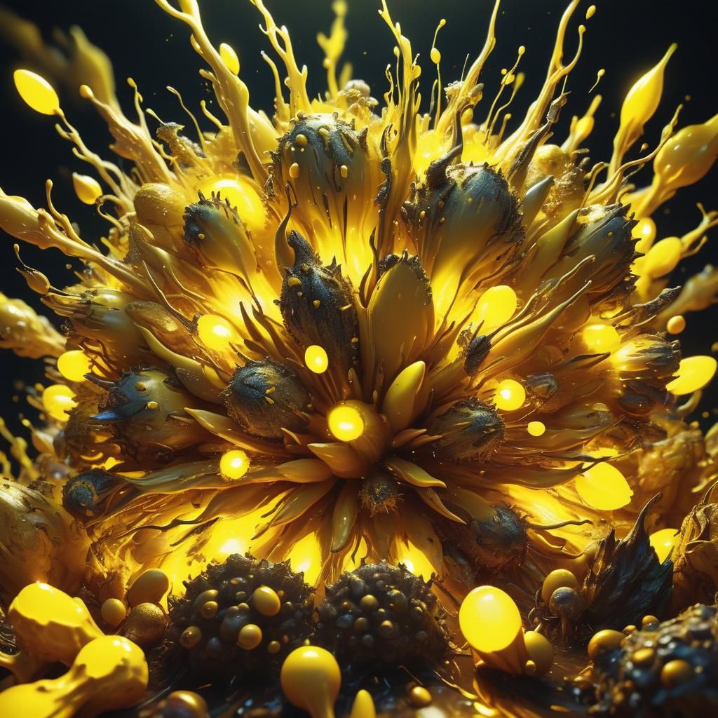 Vibrant Yellow World in Hyper-Realistic Digital Art
