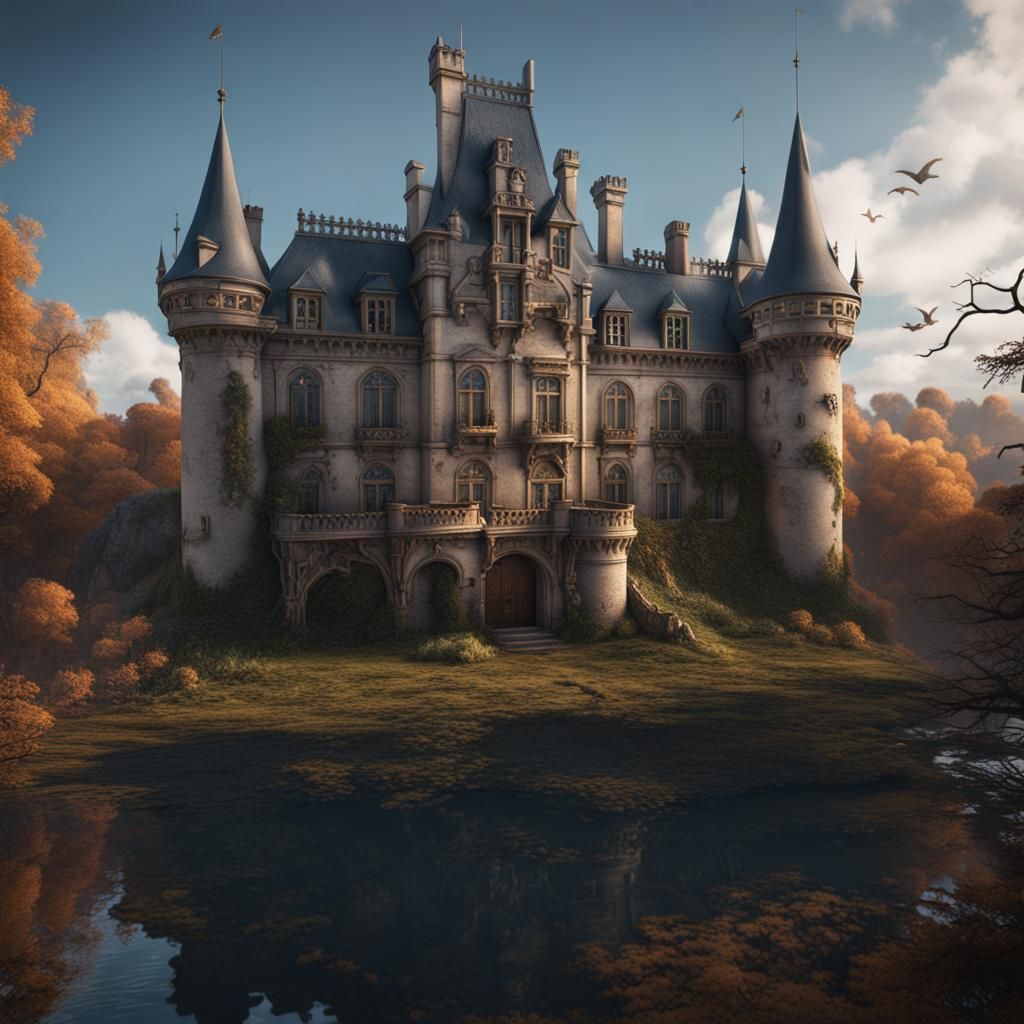 Fantastical Chateau Detailed Matte Painting