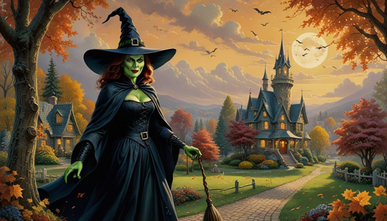 Wicked Witch of the West in Thomas Kinkade Style