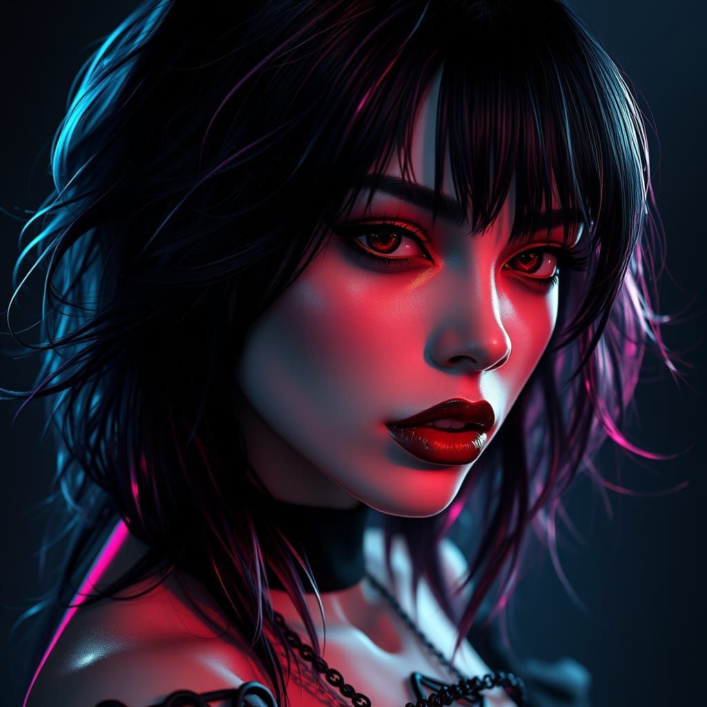 Ethereal Goth Beauty in Triadic Hues