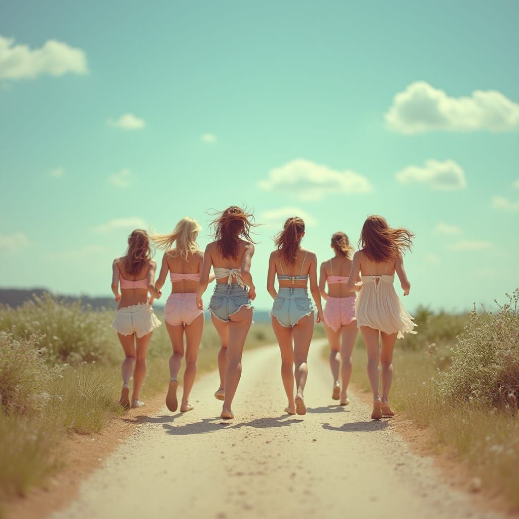 Vibrant Group Portrait on a Sunny Track