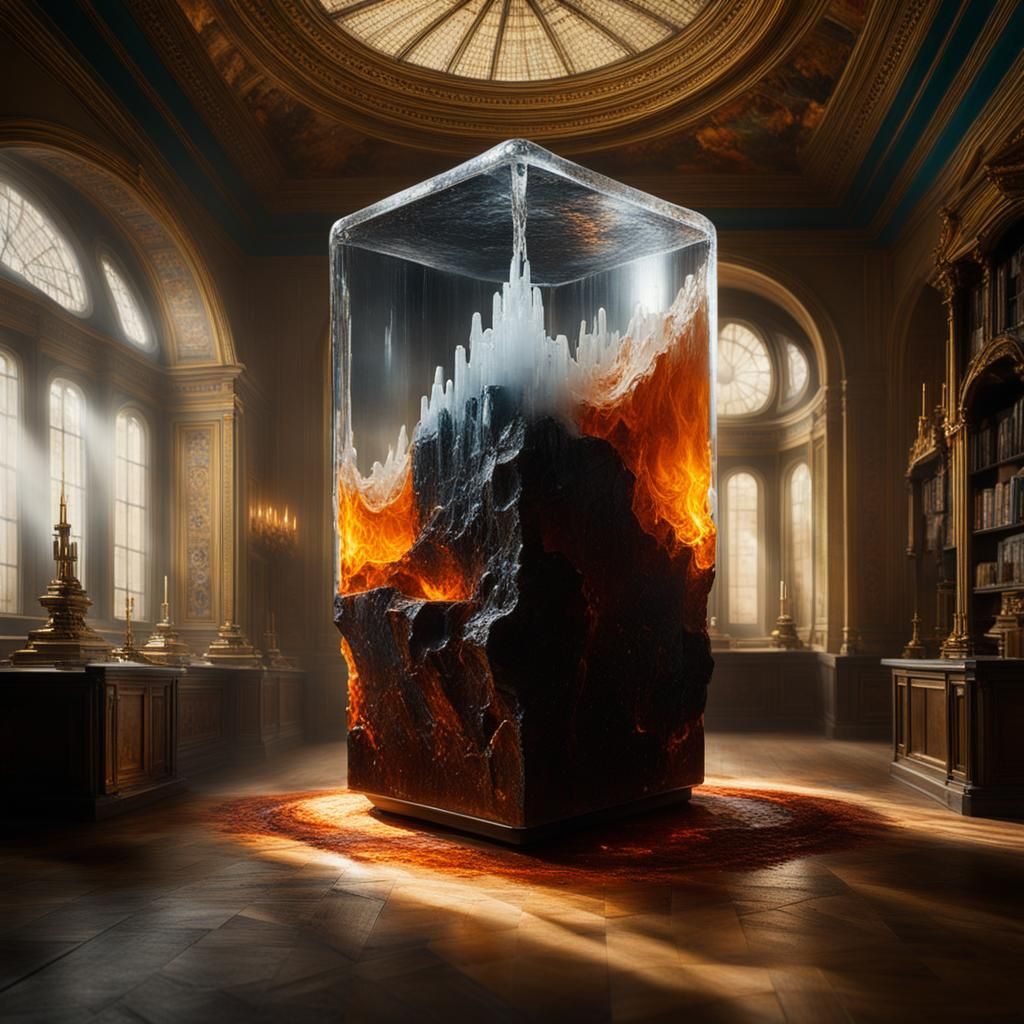 Ice Cube Miniature Trapped Inside Ice Cube